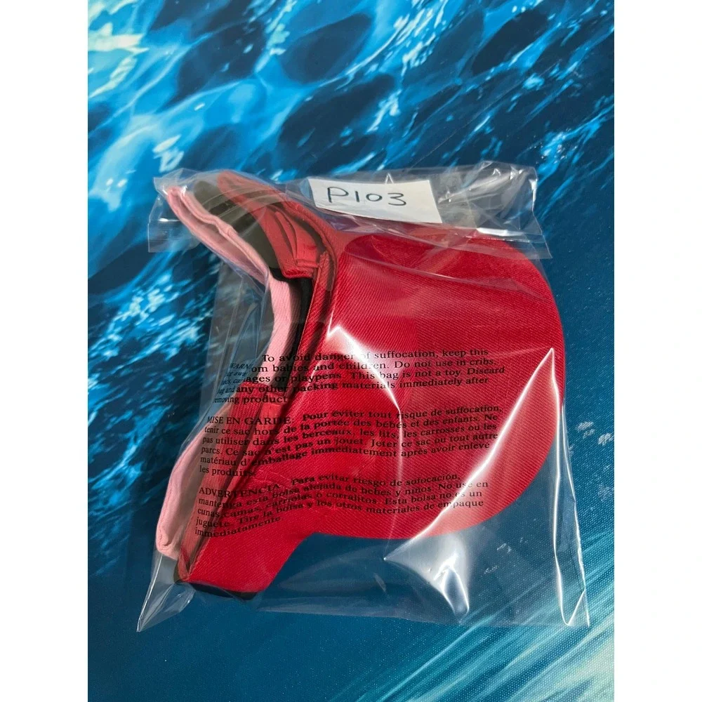 ☀️Set of 3 Women Athletic Sun Visors Red Black Pink Adjustable Tennis Golf Hats